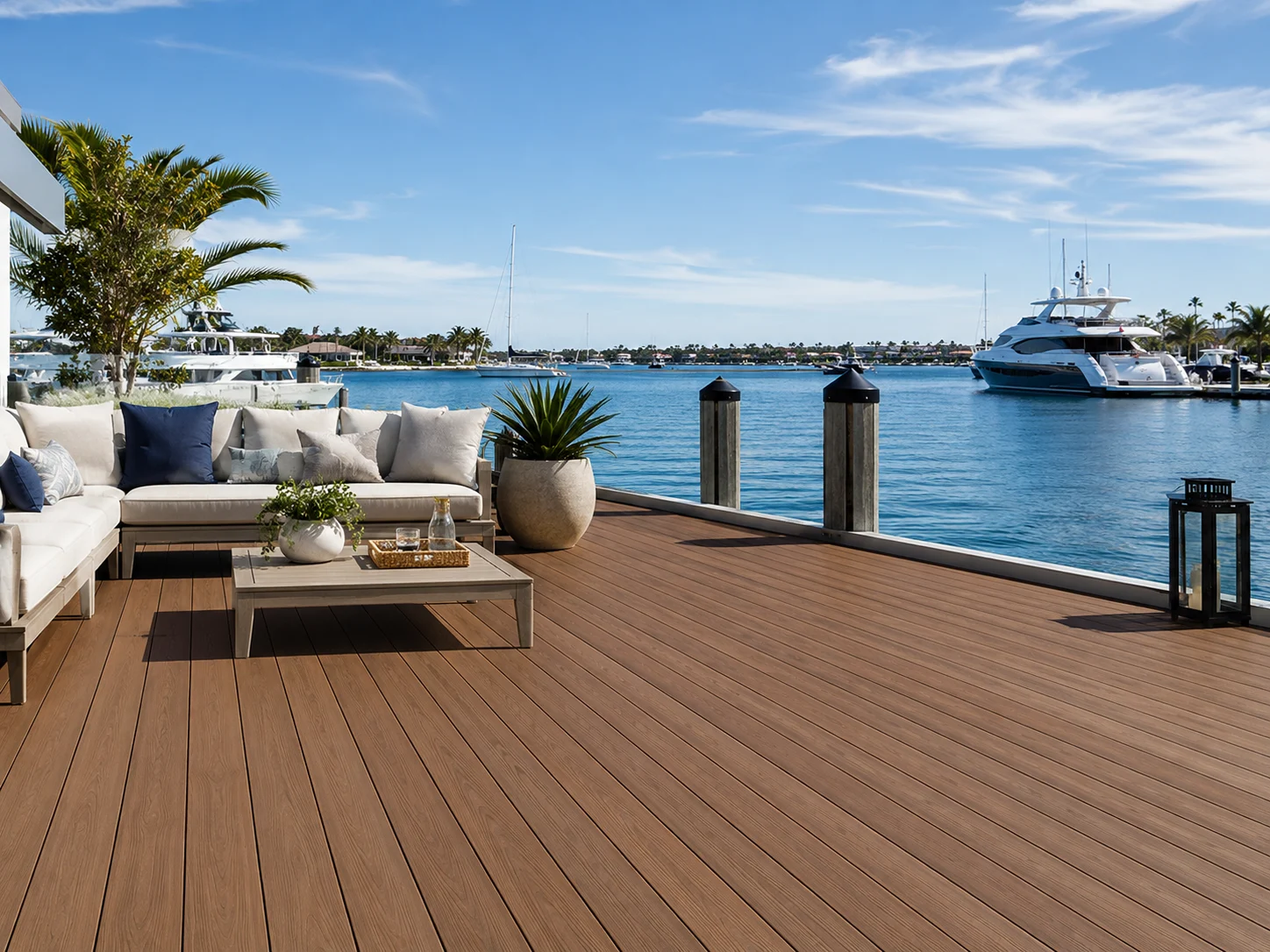Composite material used near a waterfront setting