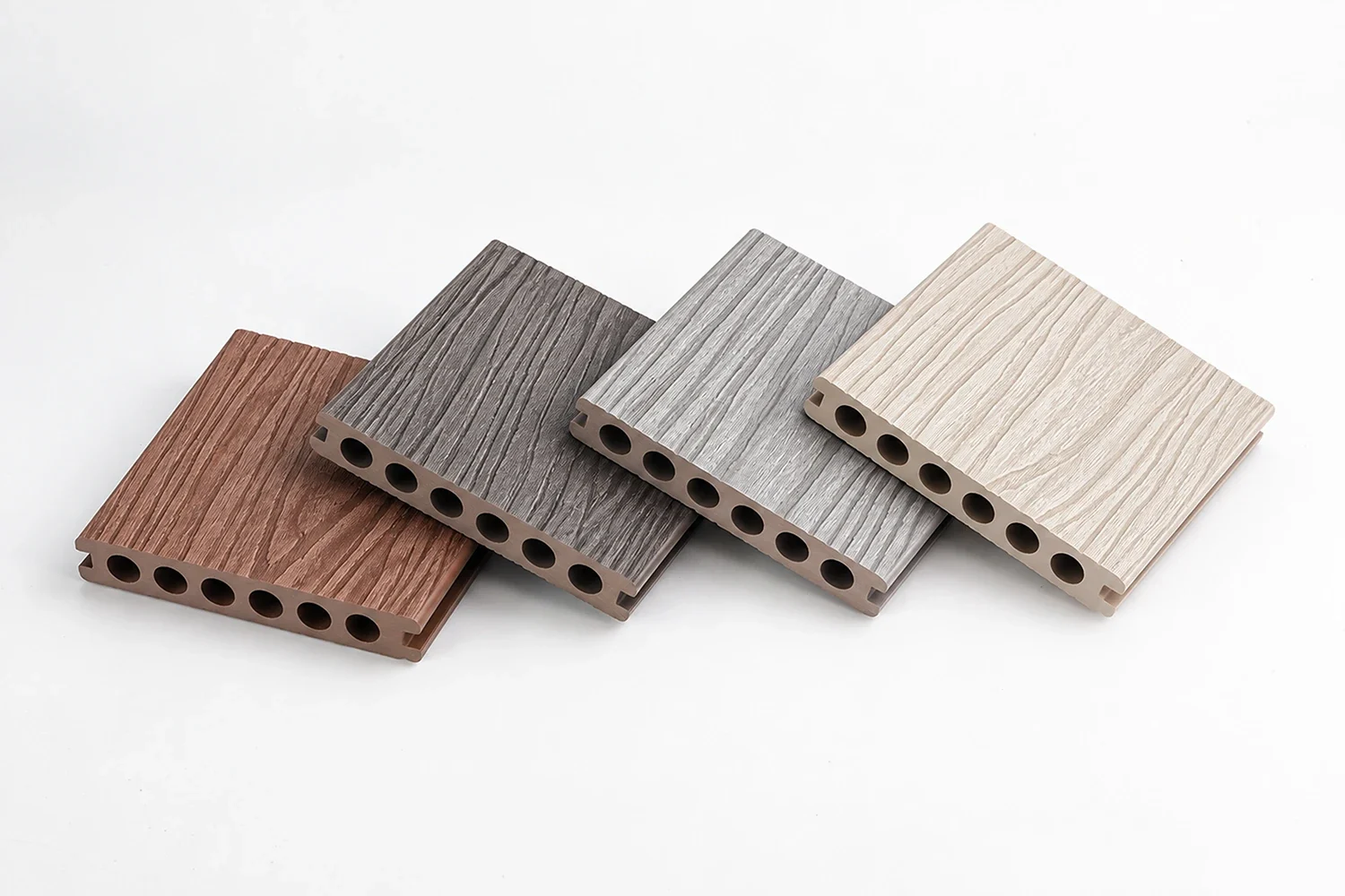 Sungem Shield Series composite decking boards in different colours and profiles