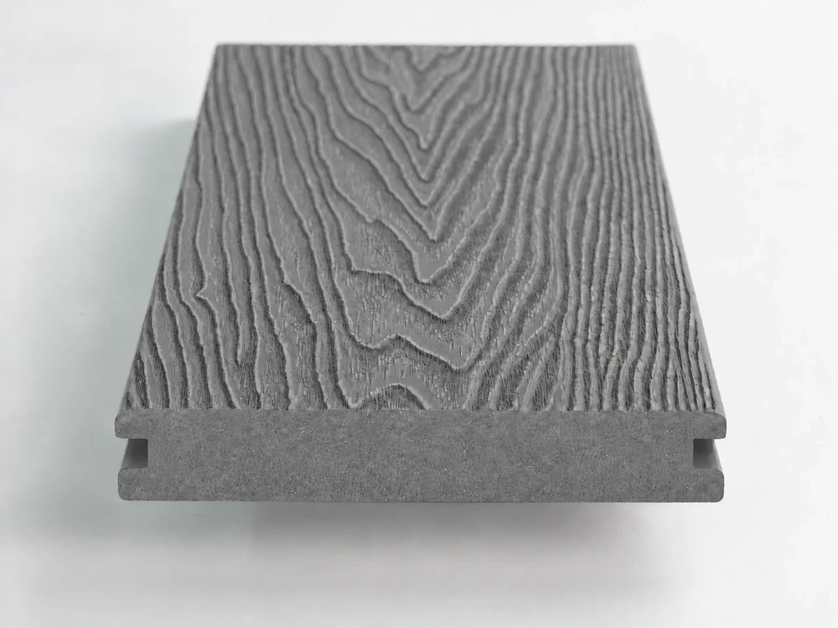 Essential / Natural decking illustration with a solid uncapped WPC core